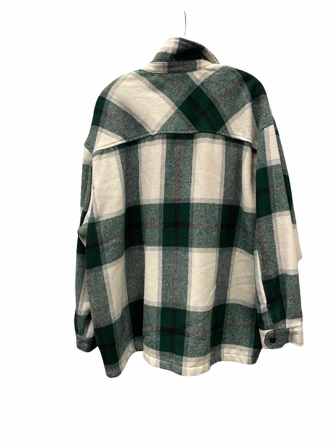 HFX Size XL Green White Plaid Long Sleeve Shirts