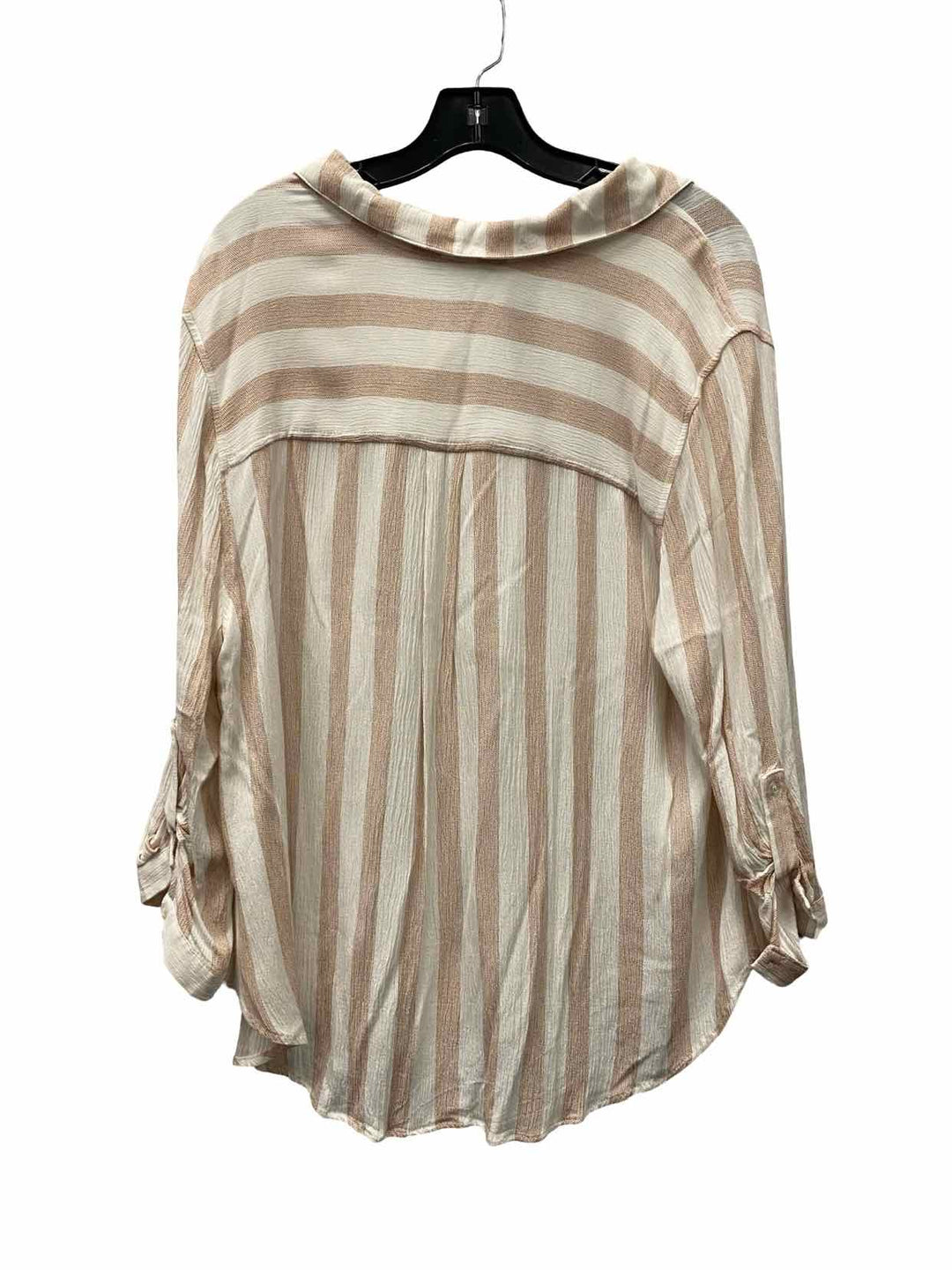 MIX by 41 Hawthorne Size XXL Peach Cream Stripe Long Sleeve Shirts