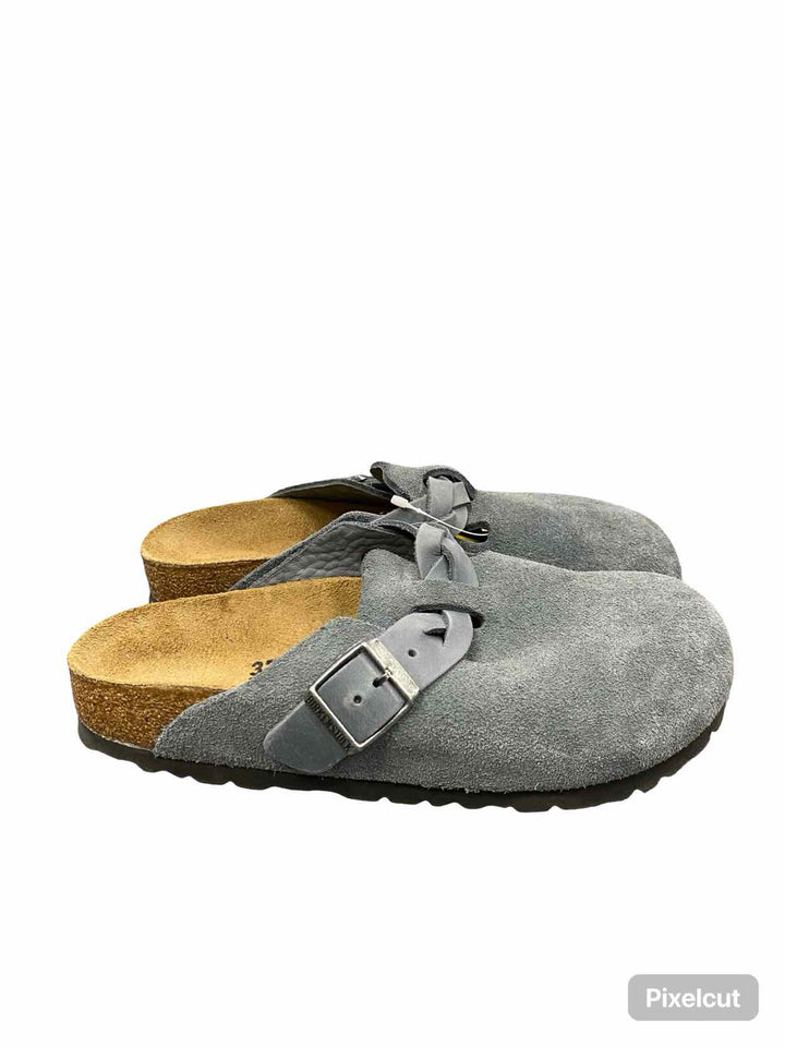 Birkenstock Shoe Size 37 Blue Grey Suede Boston Braided Sandals