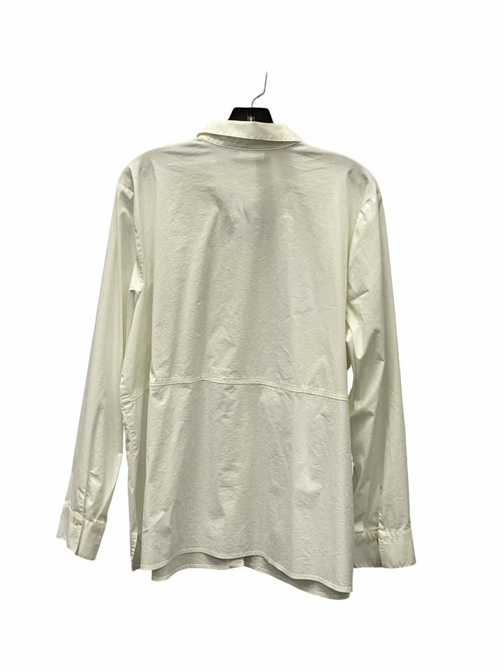 J Jill Size XL White Long Sleeve Shirts