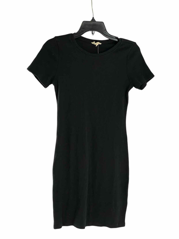 Open Edit Size S Black Ribbed Dress