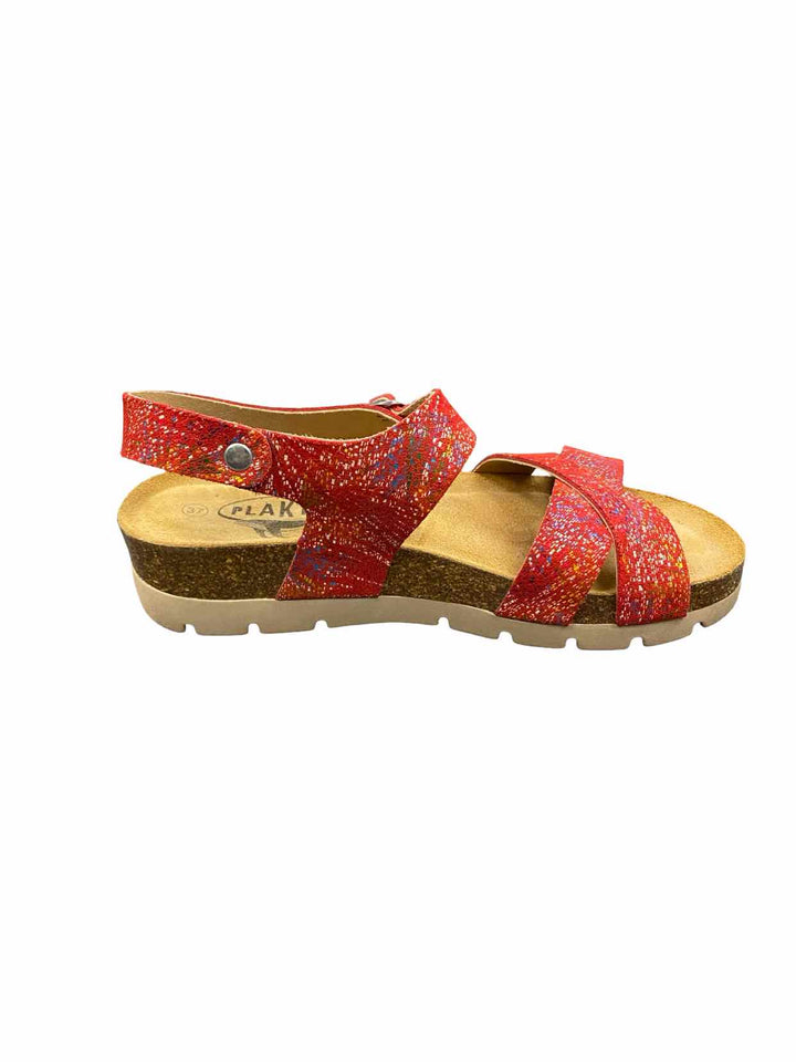 Plakton Shoe Size 37 Red Leather Sandals