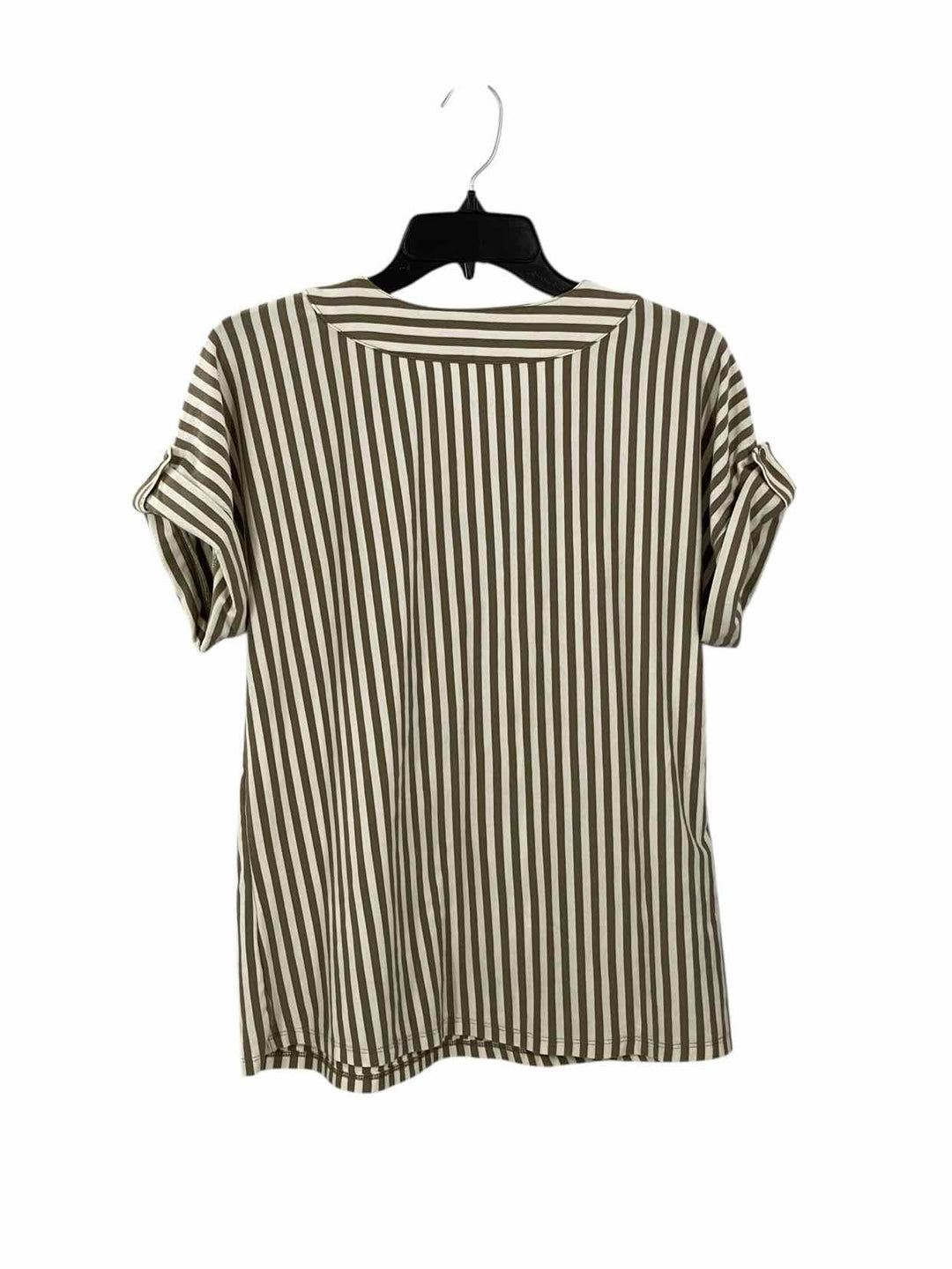 Denim + Companies Size S Green White Short Sleeve Shirts