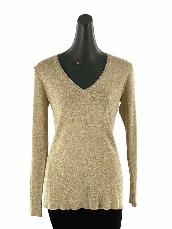 Eileen Fisher Size S Tan Sparkle Long Sleeve Shirts