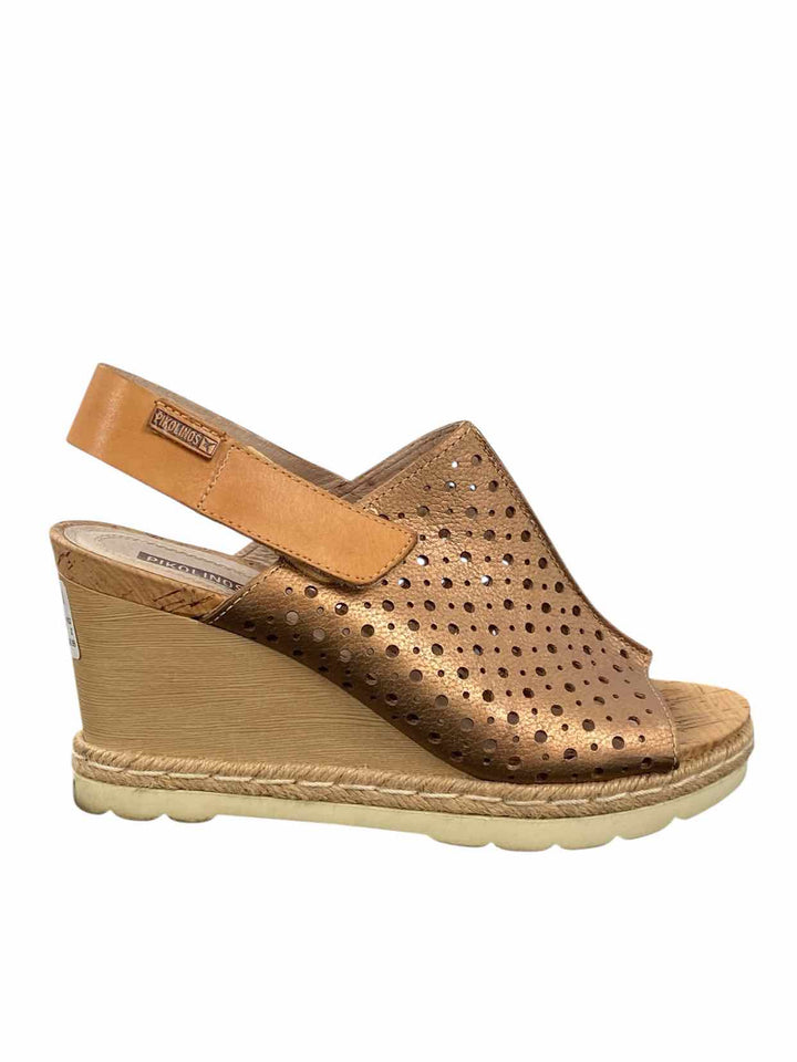 Pikolinos Shoe Size 39 Brown Leather Wedge Heel Sandals
