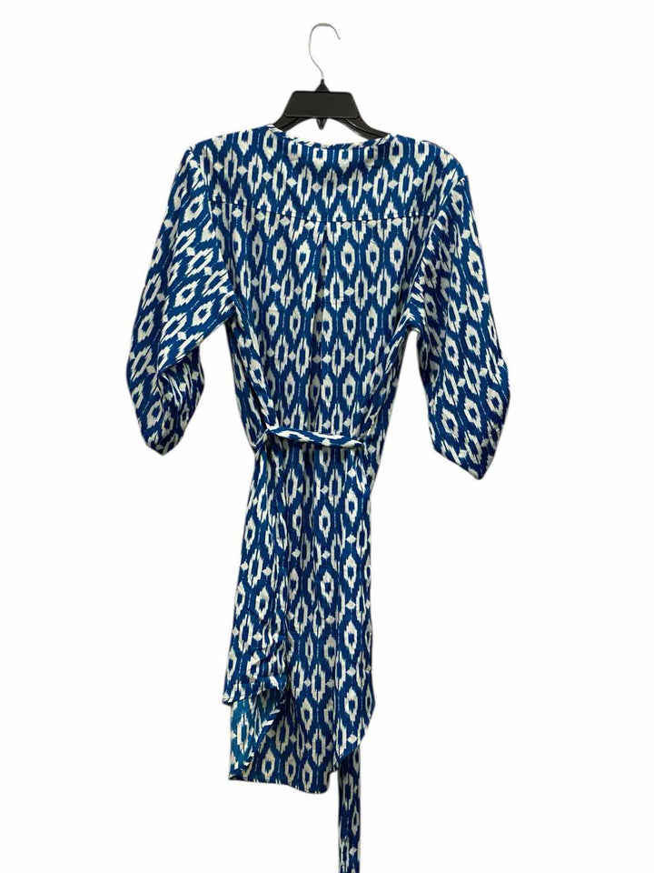 Maeve Size L Blue White Cheetah Dress