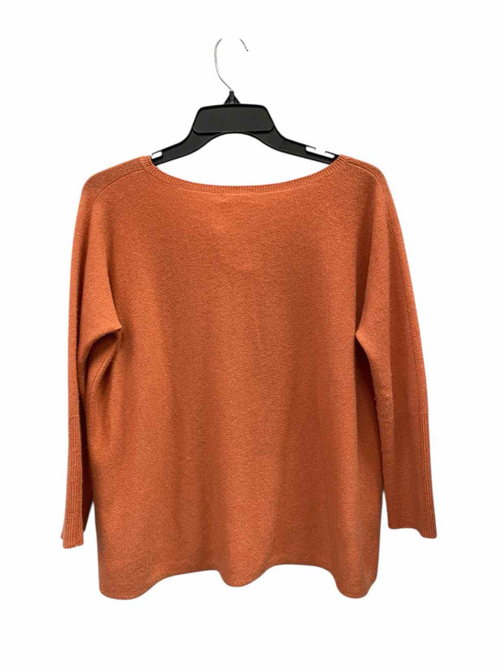 Garnet Hill Size XS Orange 100% cashmere Sweater