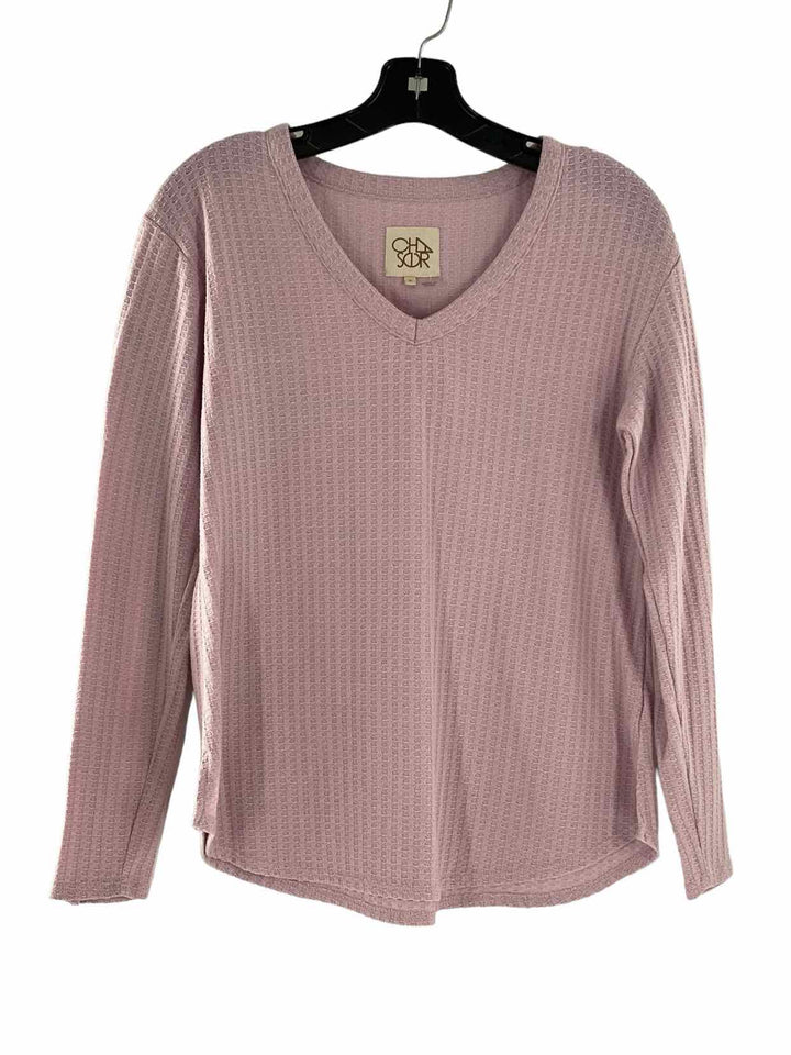 CHA SOR Size S Pink waffle knit Long Sleeve Shirts