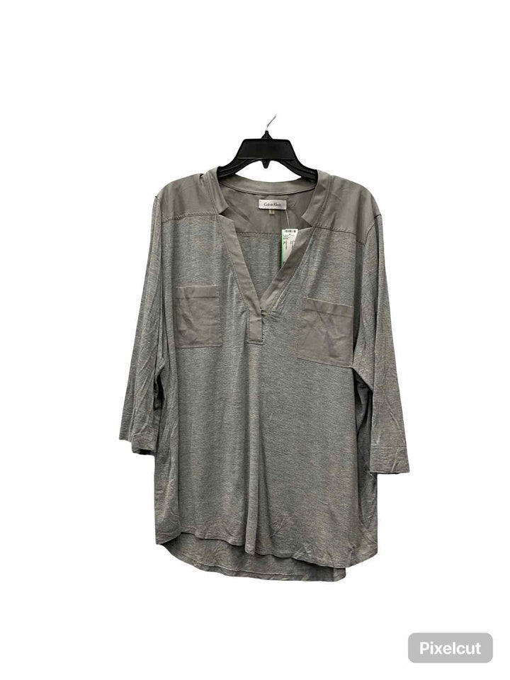 Calvin Klein Size XL Grey Short Sleeve Shirts
