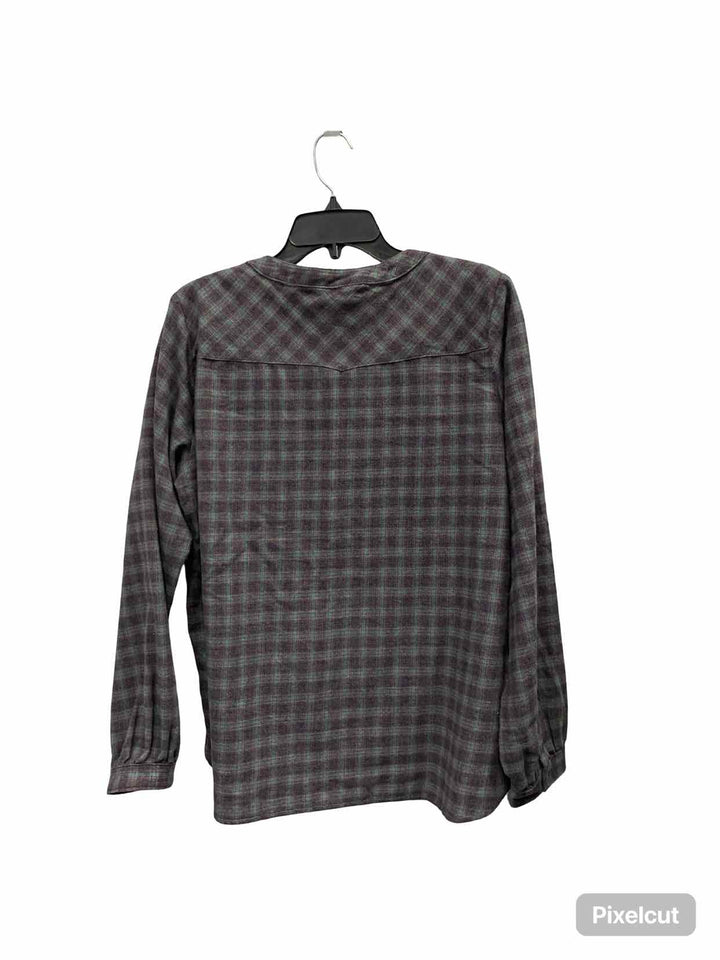 Aventura Size L Gray Plaid Long Sleeve Shirts