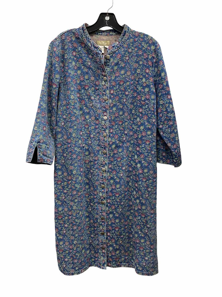 THE TERRITORY AHEAD Size 12 Blue Floral 100% cotton Dress