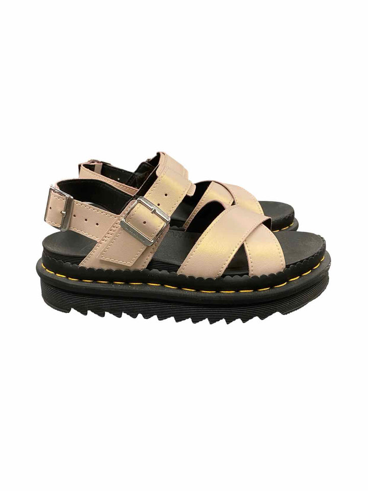 Dr. Marten Shoe Size 7 Powder Pink Gold Shift Leather Voss II Platform Sandals