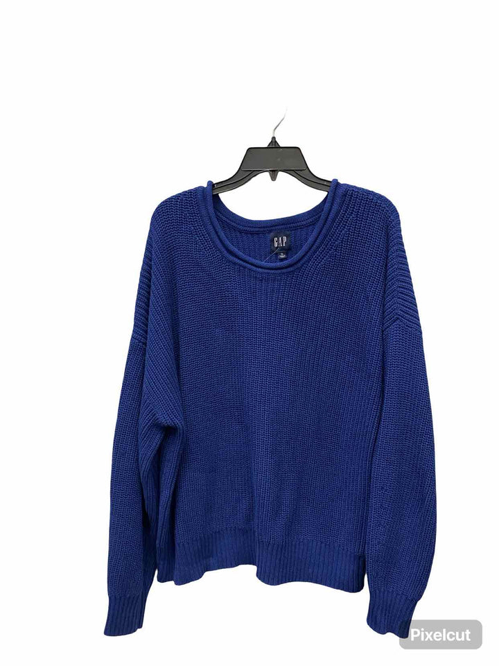 Gap Size XL Blue crochet 100% cotton Sweater