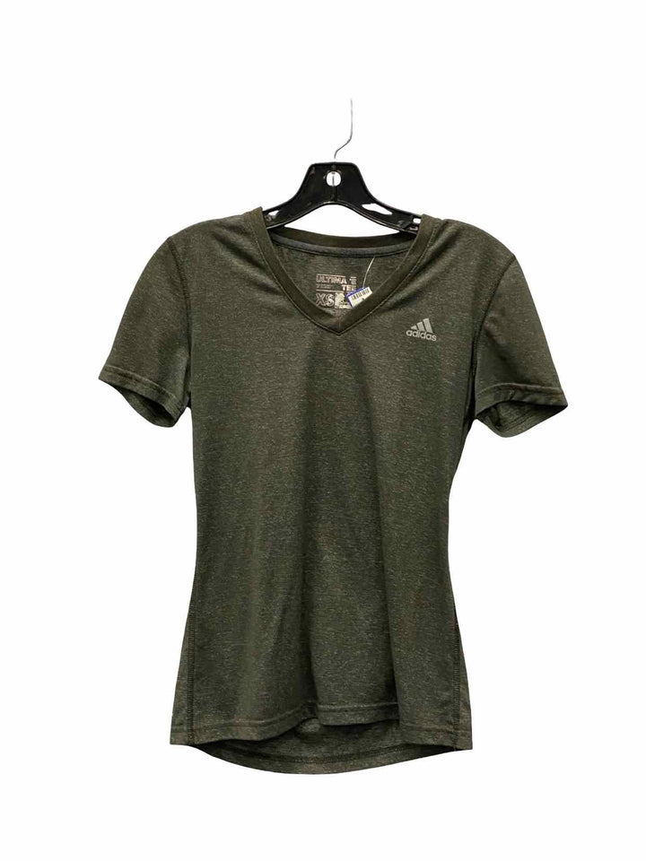 Adidas Size XS Brown Athletic Short Sleeve