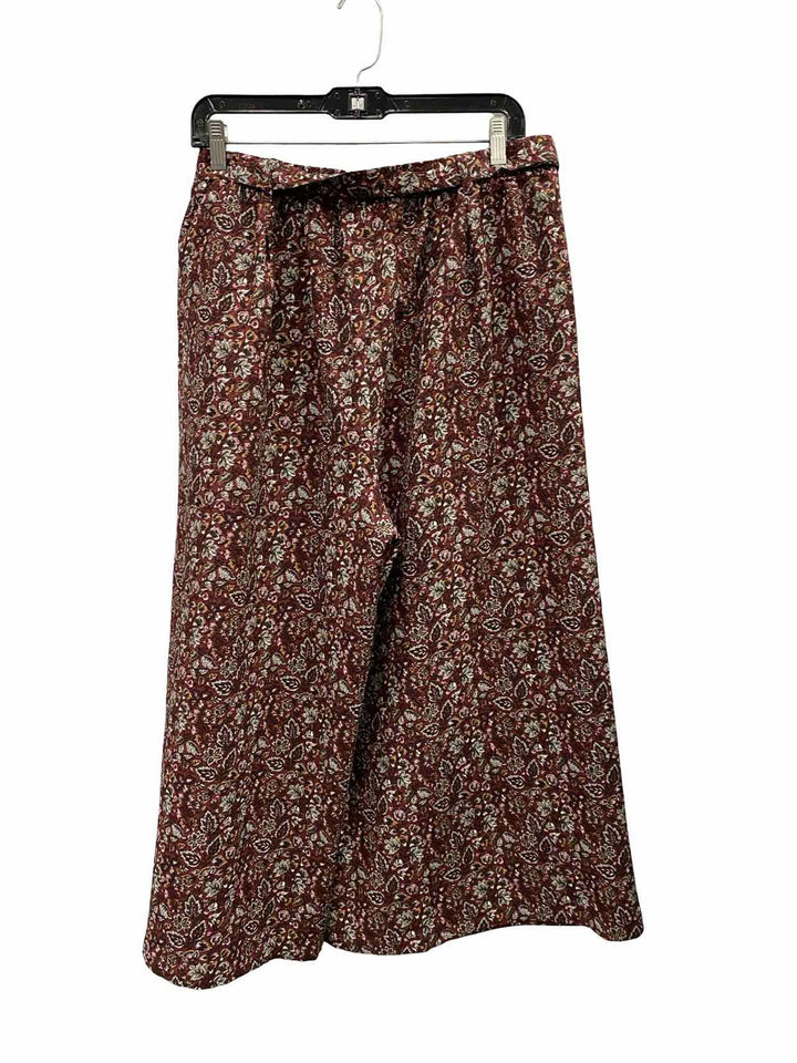 Studio B by Bobeau Size L Burgundy Print Skirt