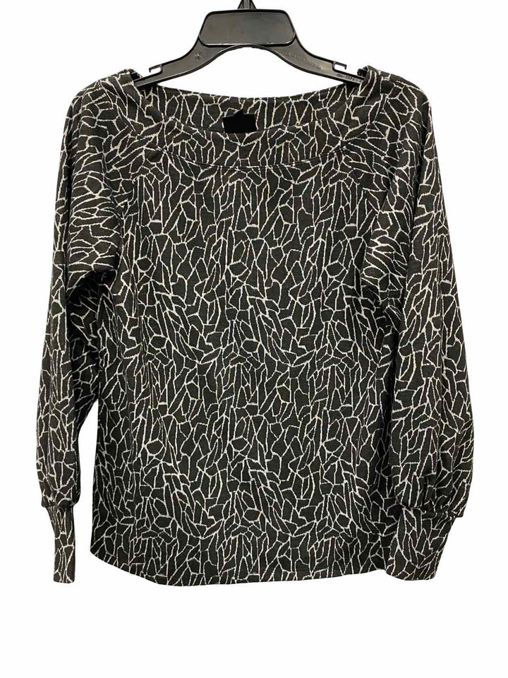 Bobeau Size XS Black White Print Long Sleeve Shirts
