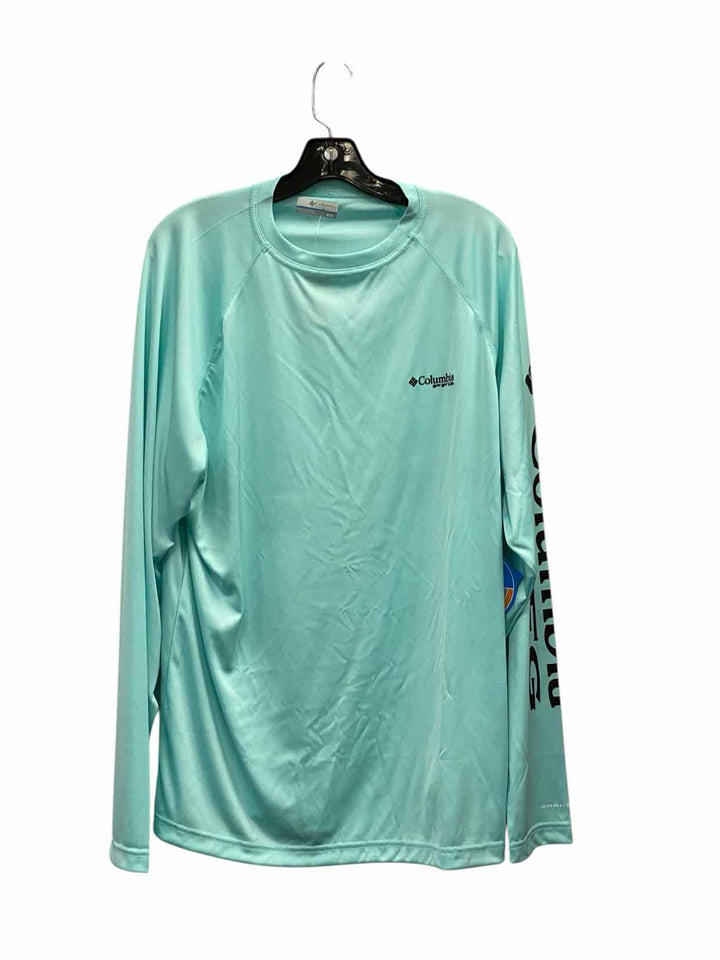 Columbia Size L Cyan Athletic Long Sleeve