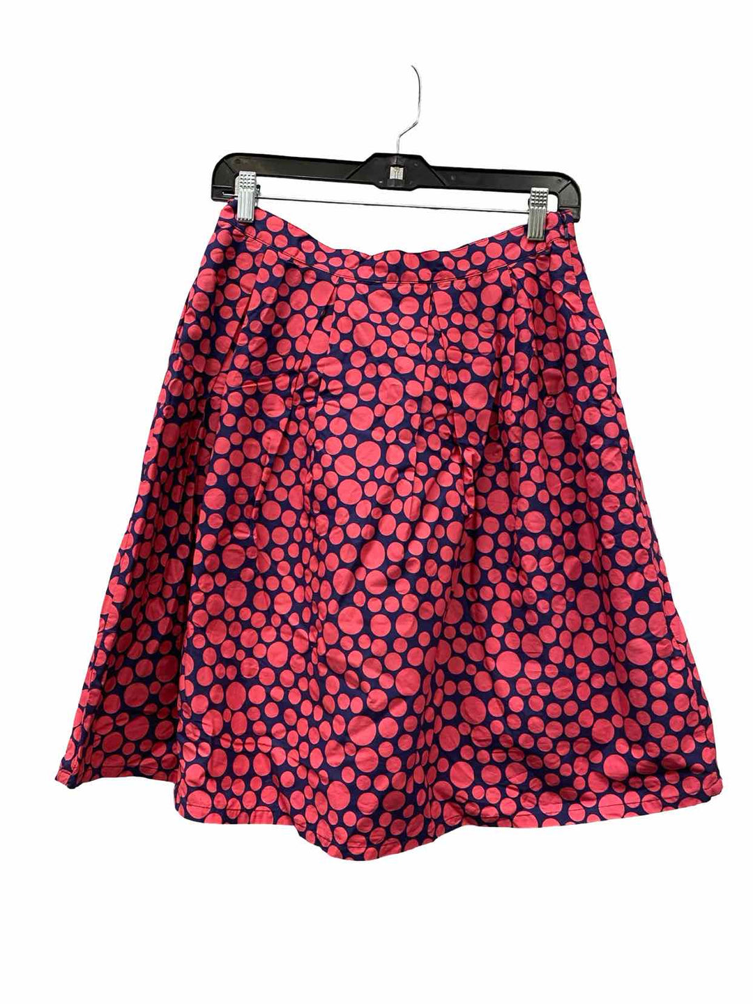 Garnet Hill Size 6 Pink Navy Blue Polka Dot 100% cotton Skirt