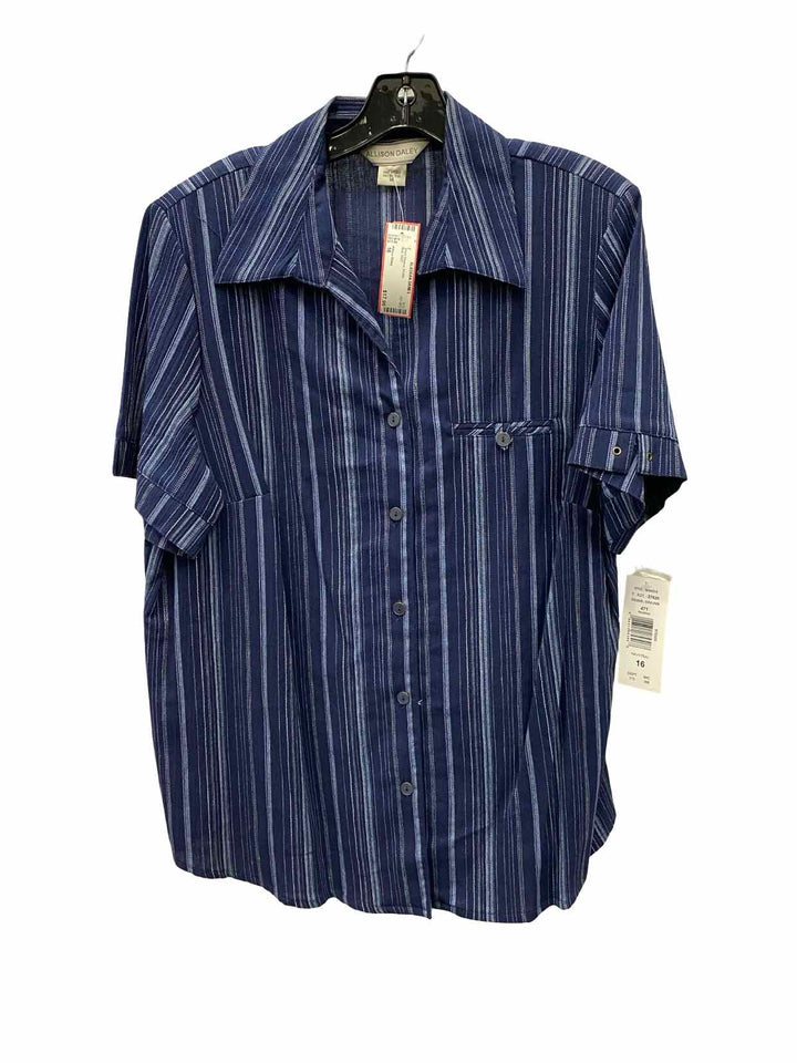 Allison Daley Size 16 Blue Short Sleeve Shirts