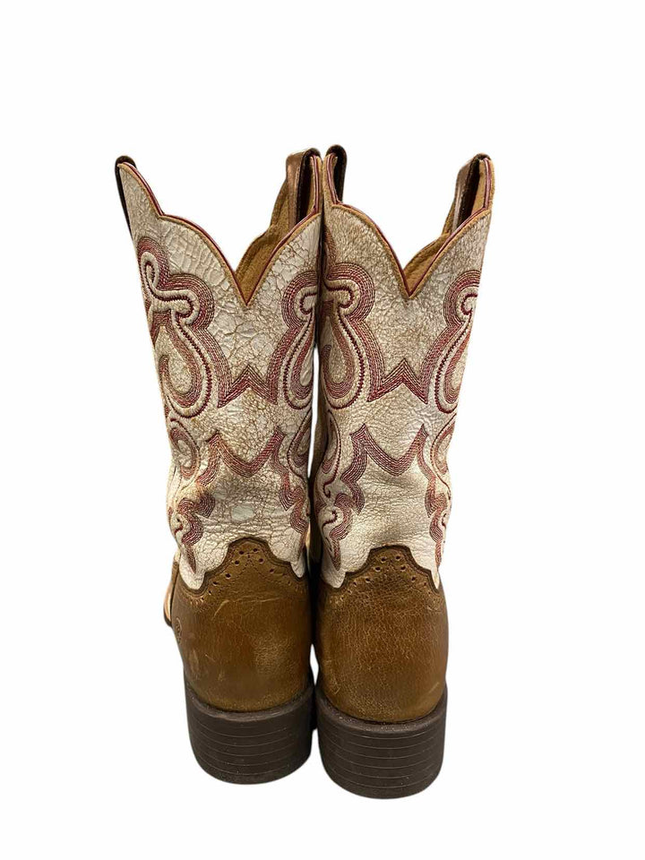 Ariat Shoe Size 12 Brown White & Red Boots(Ankle)