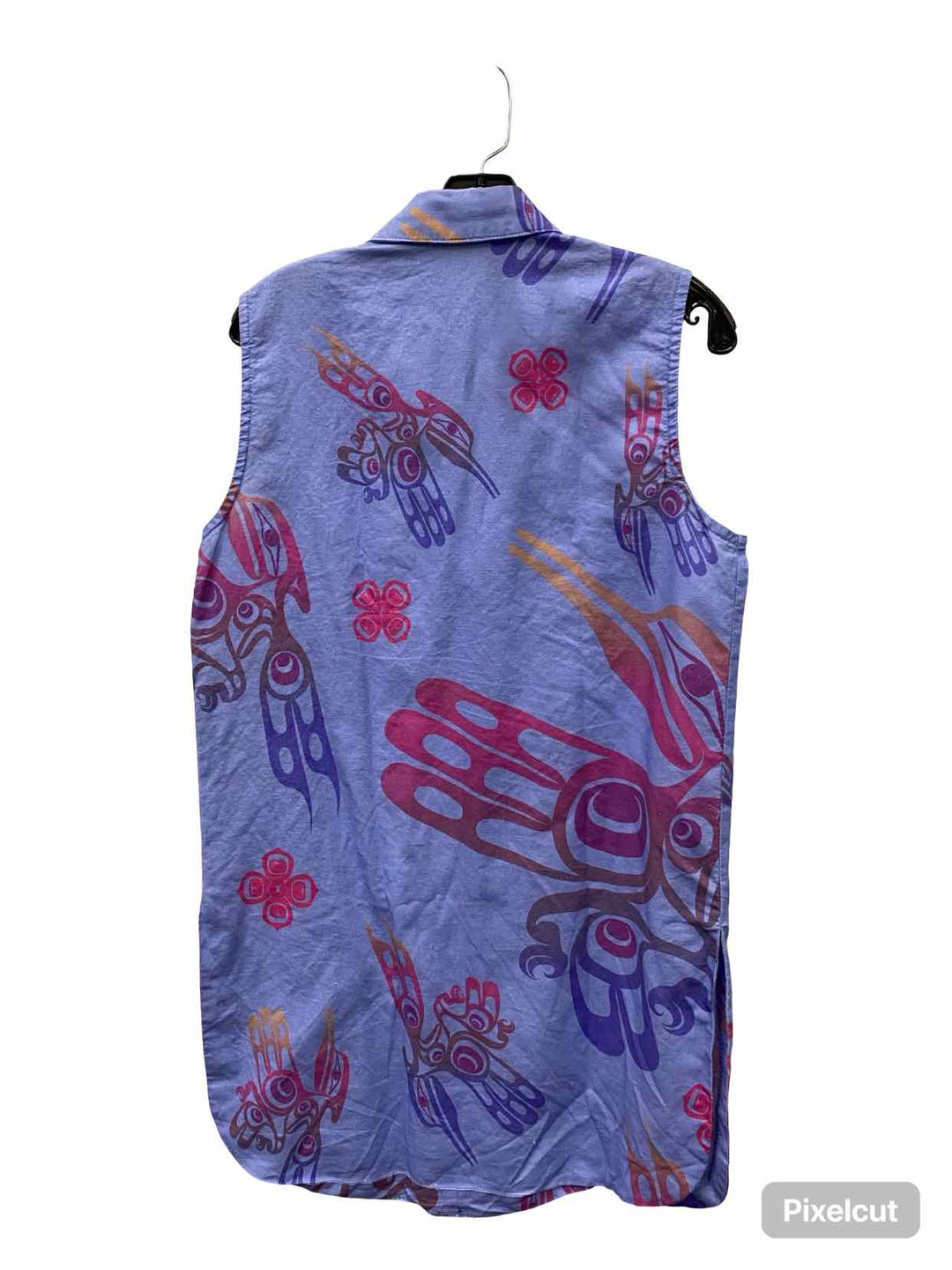 Dorothy Grant Size S Lilac Pink Hummingbirds 100% Linen Tank Top