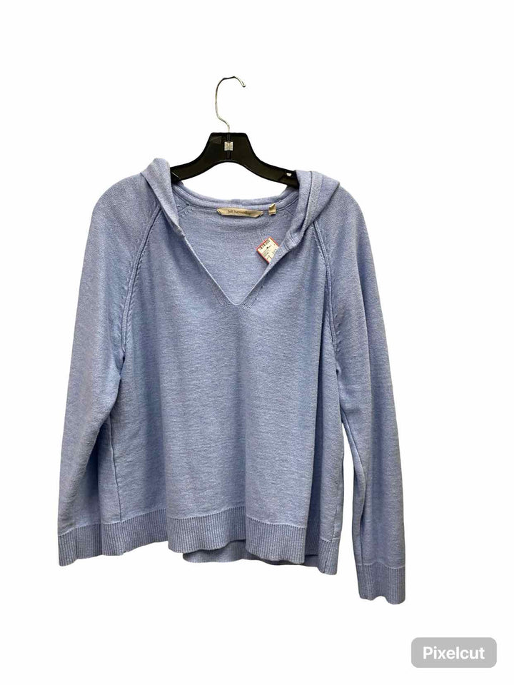 Soft Surroundings Size L Blue 55% Cotton Sweater