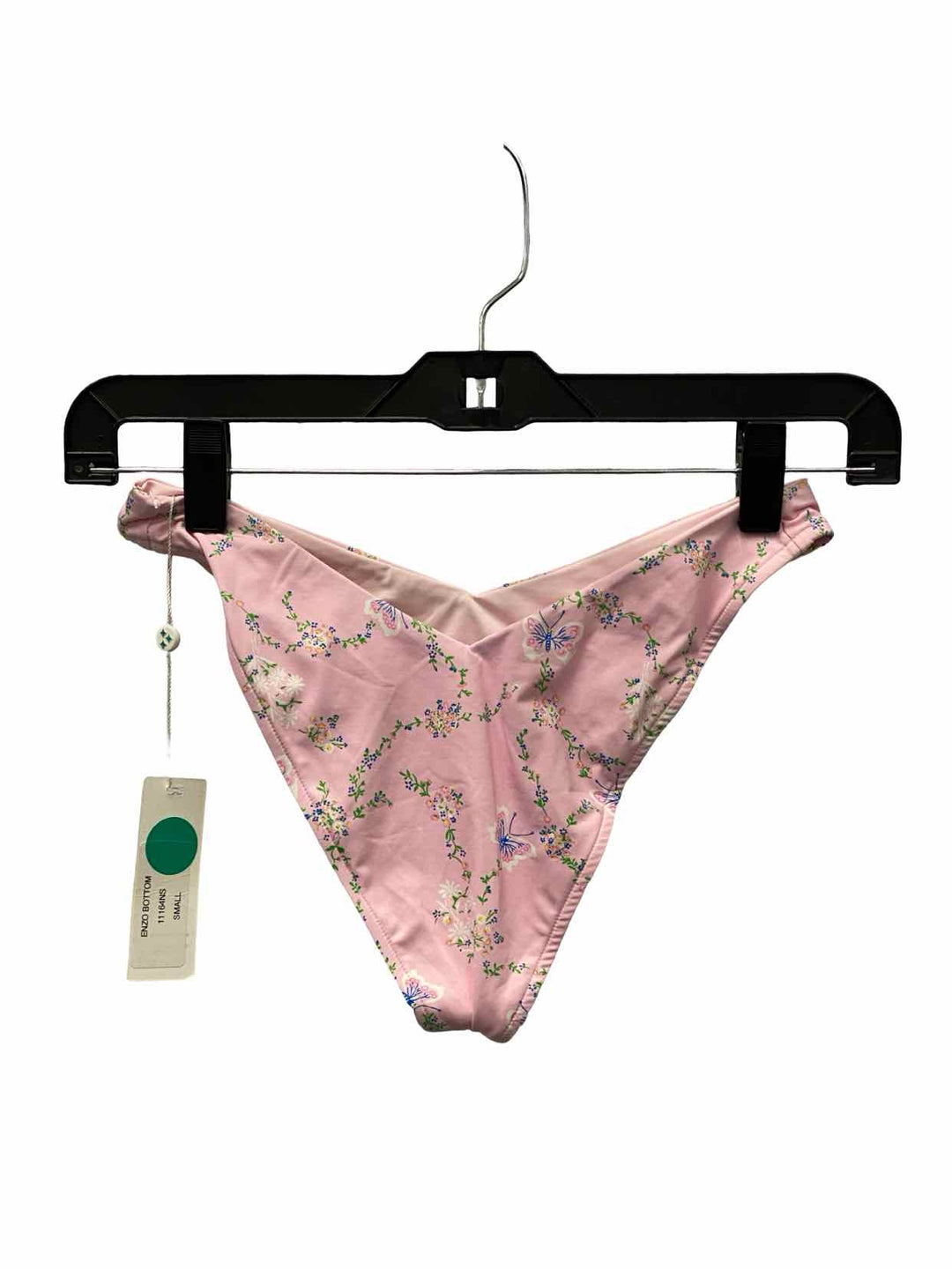 Frankies Bikinis Size S Pink Print Swimsuit Bottom