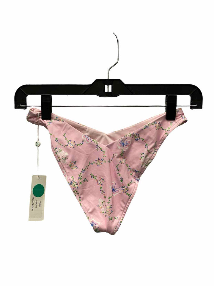 Frankies Bikinis Size S Pink Print Swimsuit Bottom