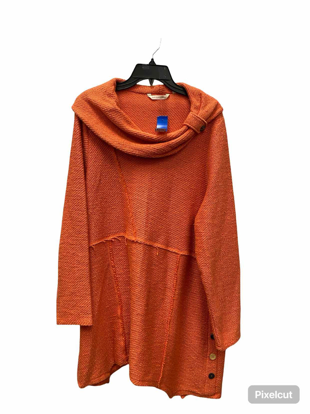 Soft Surroundings Size 1X Orange Cotton & Spandex Sweater