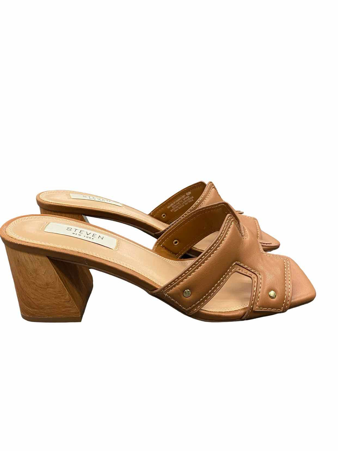 Steven Shoe Size 8.5 Brown Manmade Slides Heels