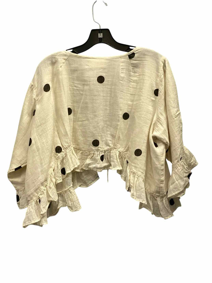 Paper Lace Size S White Black Polka Dot Long Sleeve Shirts