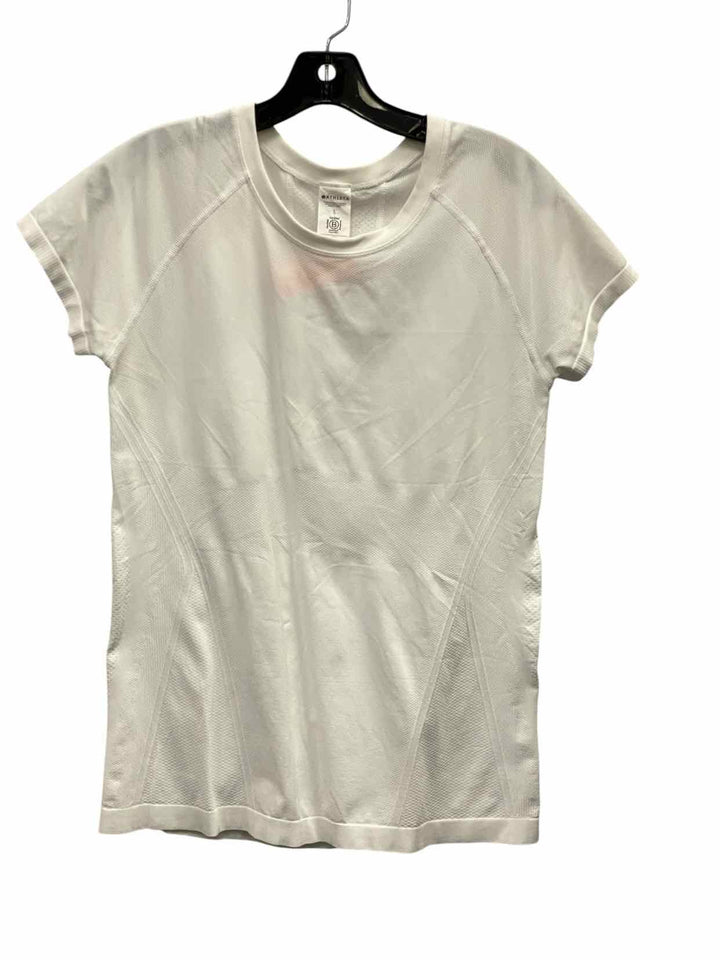 Athleta Size L White Athletic Short Sleeve