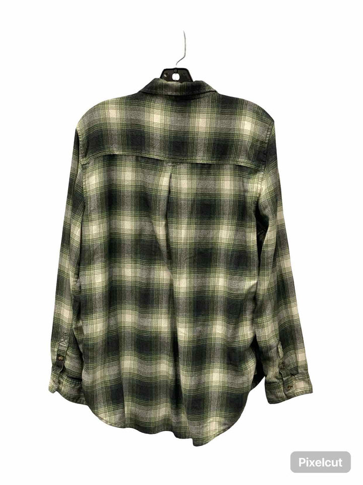 American Eagle Size XL Green Plaid Button Up Long Sleeve Shirts