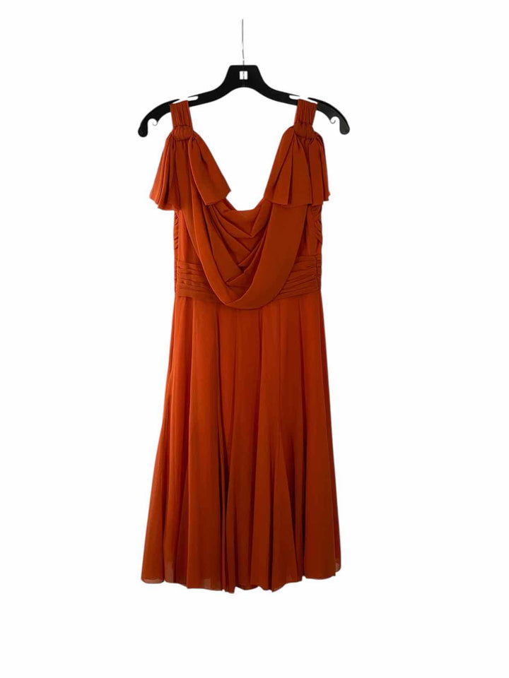 Karen Millen Size 4 Orange Silk Dress