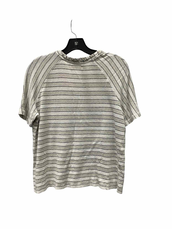 Billy Size M Grey White Striped Short Sleeve Shirts