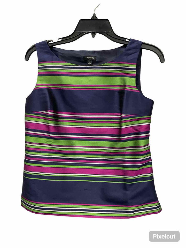 Talbots Size 2P Navy Purple Tank Top