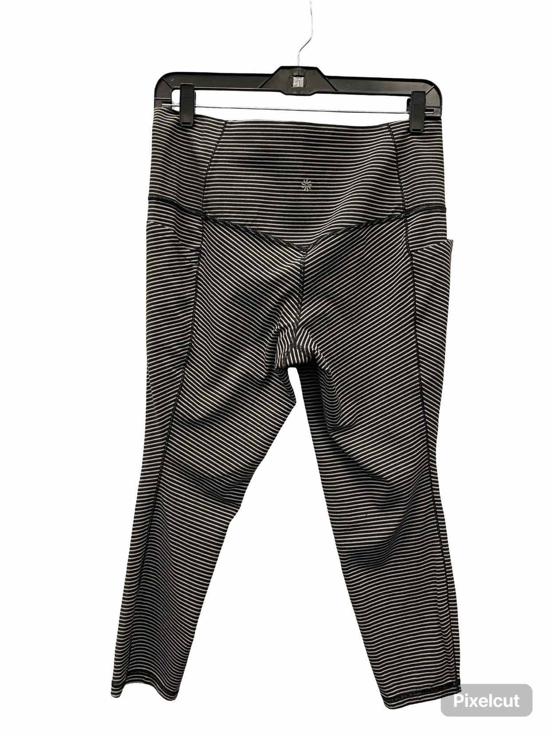 Athleta Size L Black Stripe Athletic Pants