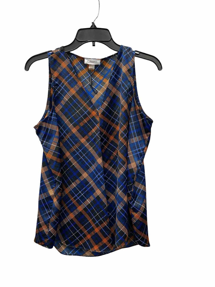 Calvin Klein Size M Blue Argyle Tank Top