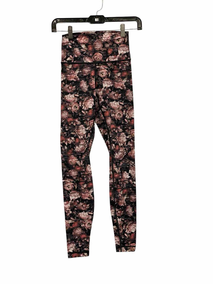 Lululemon Size 4 Pink Black Floral Athletic Pants