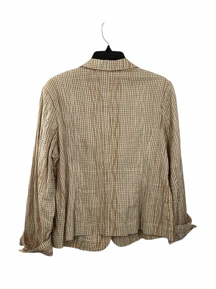 Cabi Size L Beige White Blazer