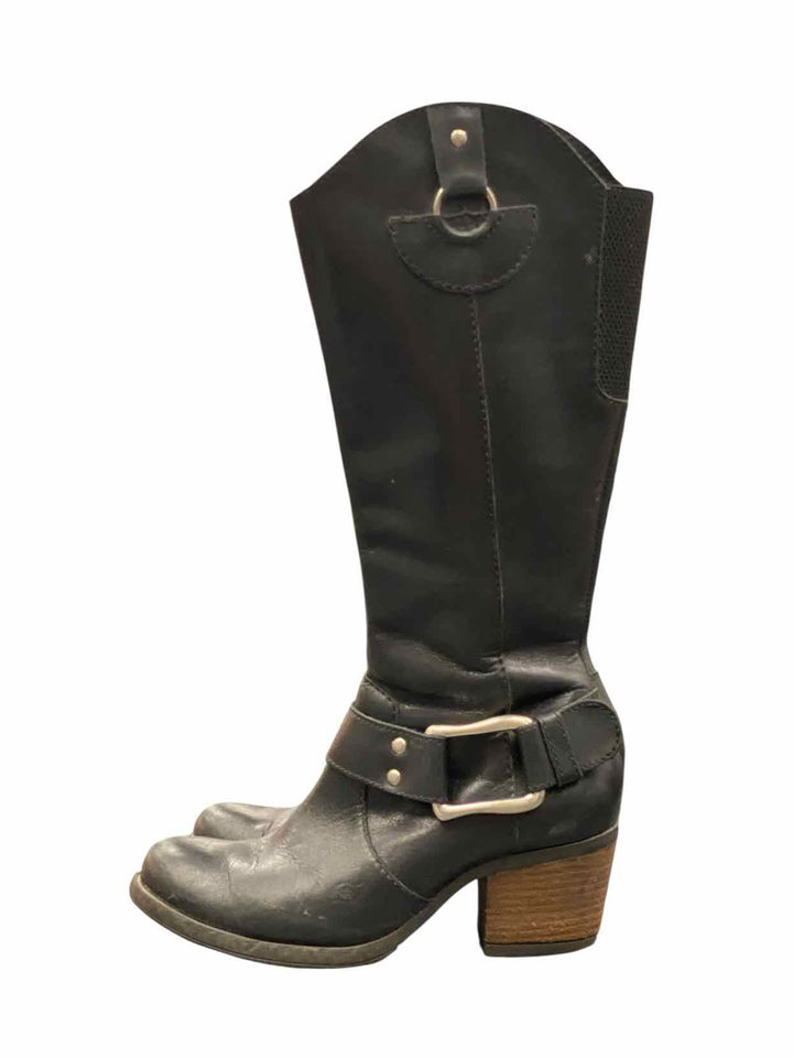 Born Shoe Size 6 Black Leather Boots(Ankle)