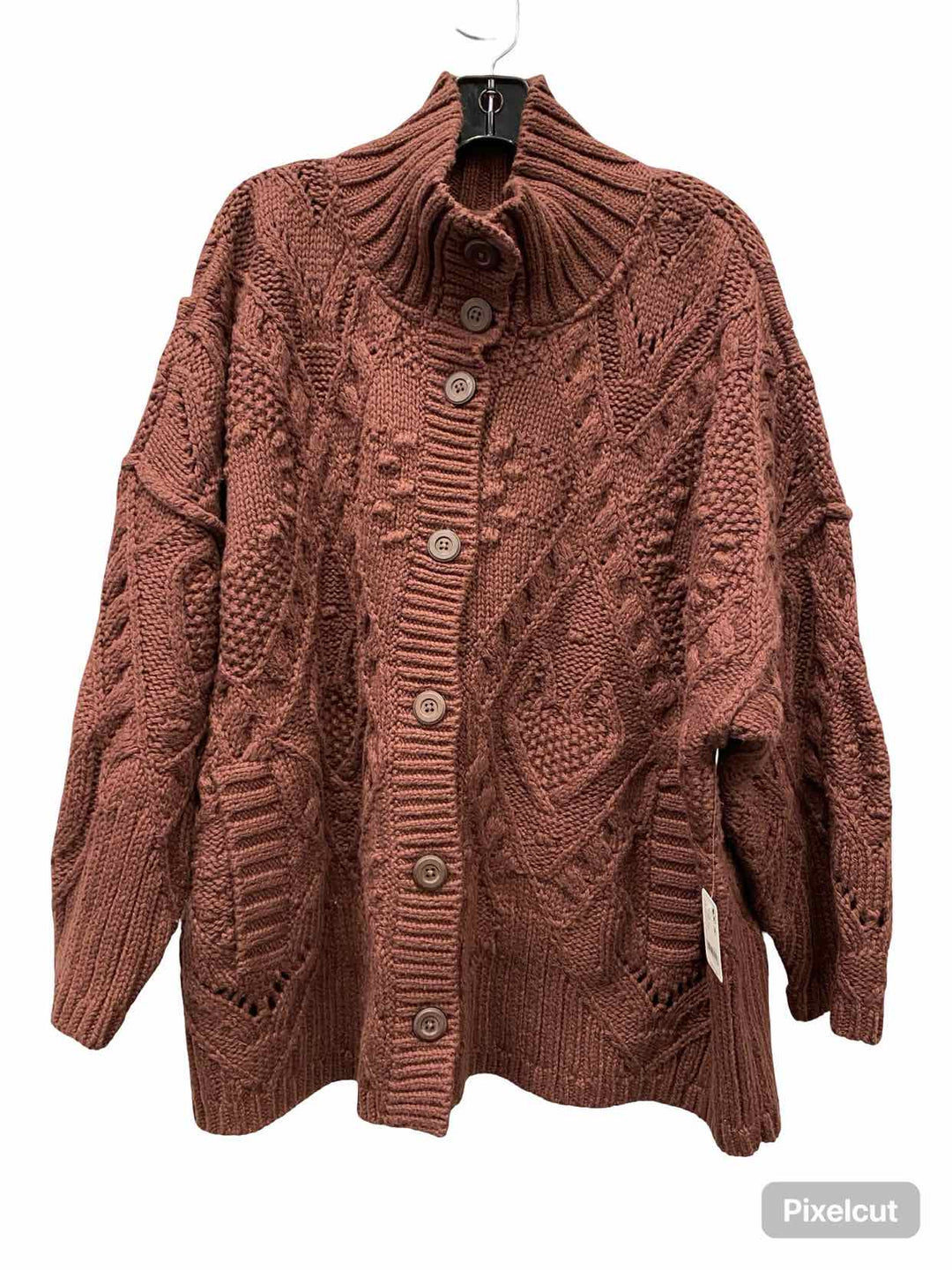 Free People Size S Brown 100% cotton Cardigan Sweater
