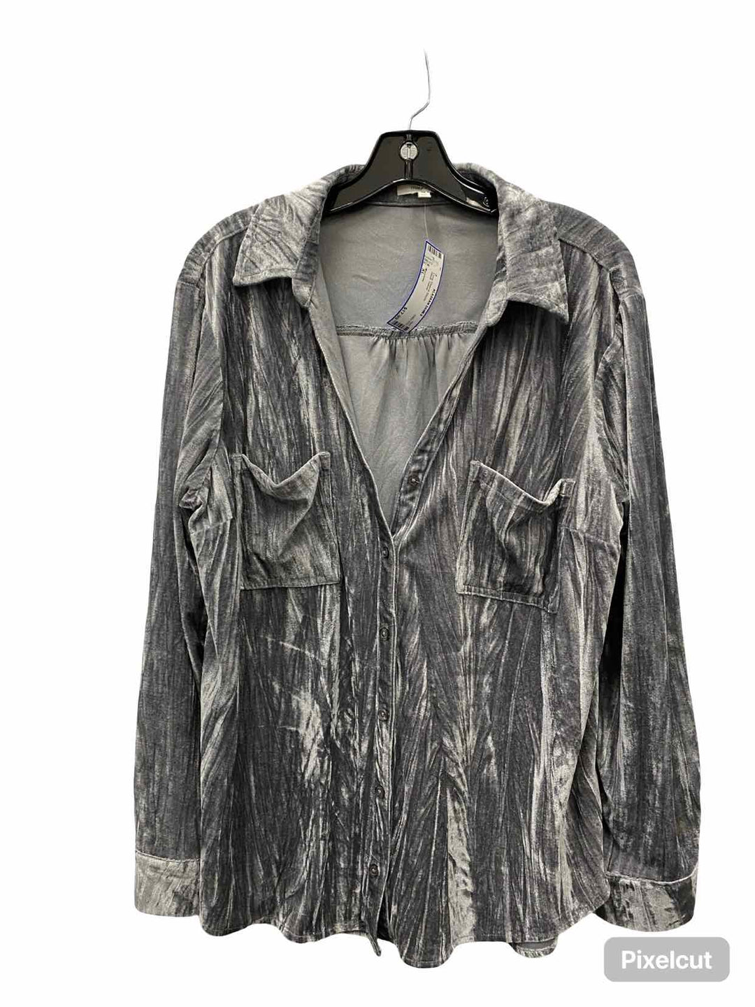 Maurices Size XL Silver Velvet Long Sleeve Shirts