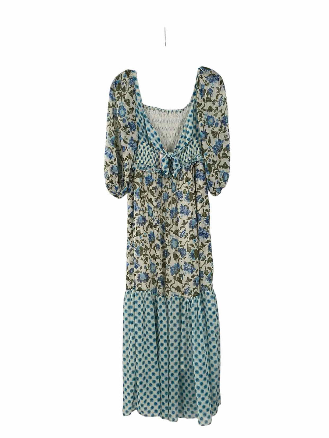 Taylor Size 8 White Green & Blue Floral Dress