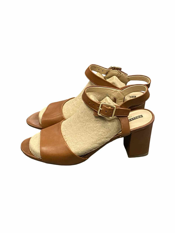 Clarks Shoe Size 6.5 Brown Leather Deva Quest Sandal Heels