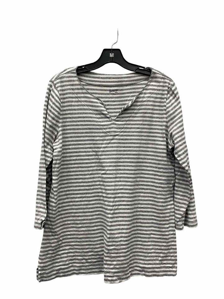 Duluth Trading Size L Gray Stripe Long Sleeve Shirts