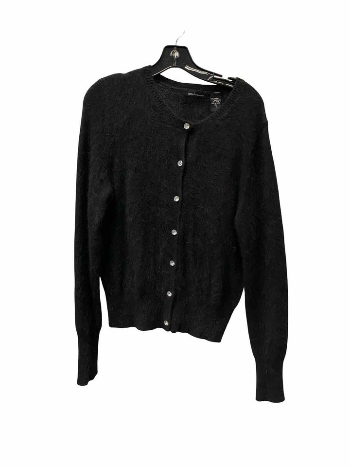 Moda International Size XL Black 64% Angora Rabbit Hair Sweater