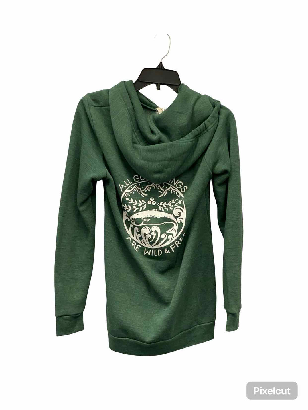 Salmon Sisters Size S Green Sweatshirt