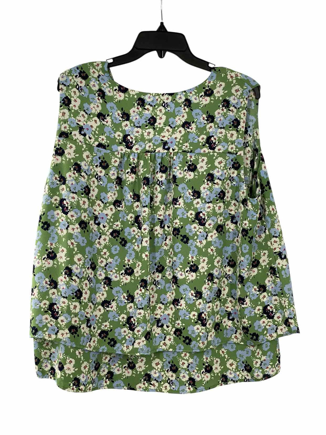 Zac & Rachel Size 1X Green White Floral Tank Top