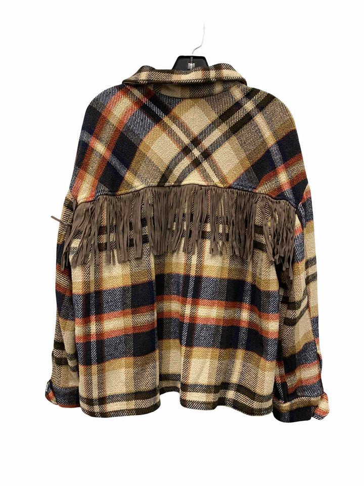 BKE Size M Brown Black Plaid Jacket